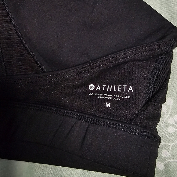 Athleta Black Racerback Sports Bra with Stretchy Fabric Size M - Picture 5 of 6